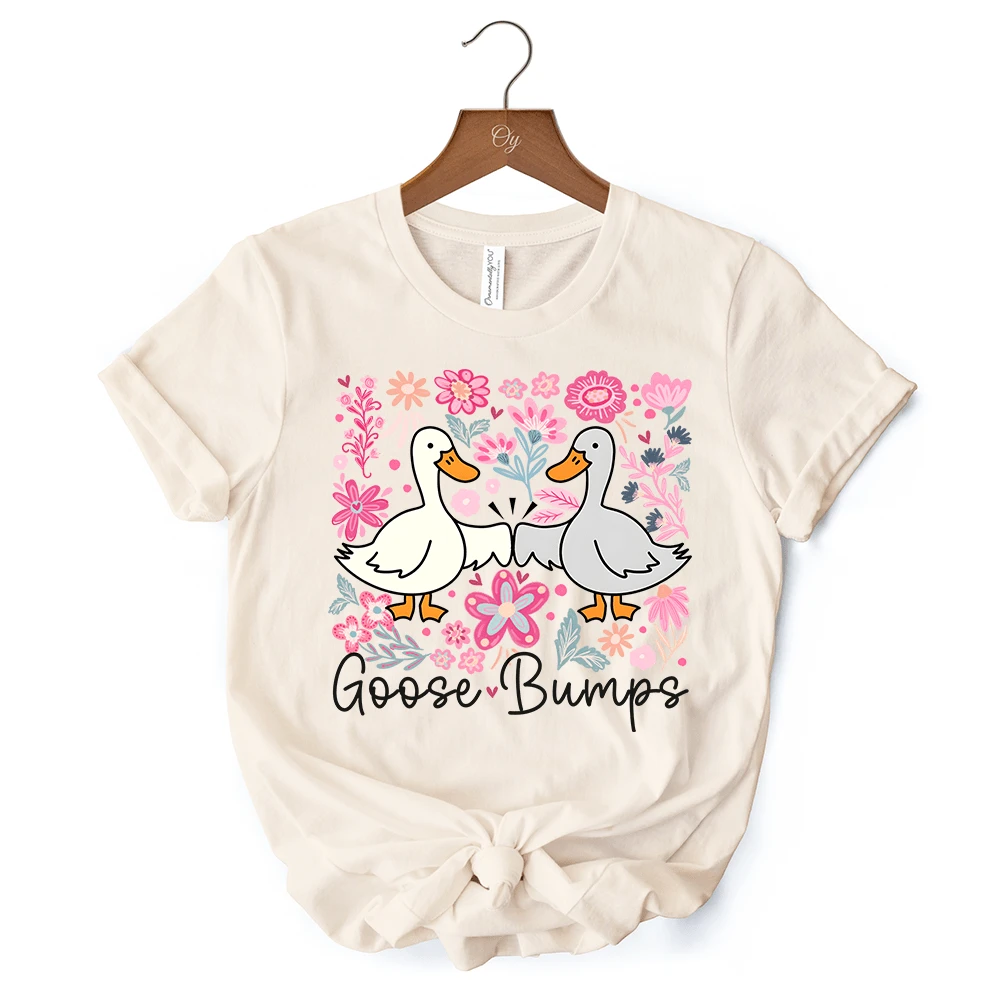 Funny Goose Bumps Floral T-Shirt, White, Natural And Black Sarcastic Goose Tee Gifts 12 Funny Goose Bumps Floral T-Shirt, White, Natural And Black Sarcastic Goose Tee Gifts - Image 10