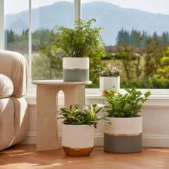 Garonne Rose Gold & Grey Planter Pot Set -Eds Plant Shop garonne rose gold grey planter pot set 834787