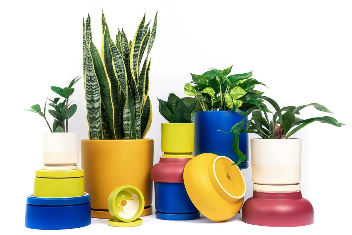 Gemstone Porcelain Planter Pot With Water Saucer 4.5 Inch 5 Gemstone Porcelain Planter Pot With Water Saucer 4.5 Inch - Image 3