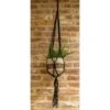 Handmade Macrame Plant Hanger – Black Cotton Rope, 45" For 5–8 Inch Pots