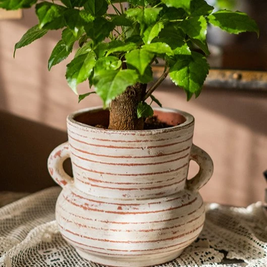 Handmade Terracotta Planter Vase With Handles 4 Handmade Terracotta Planter Vase With Handles - Image 2