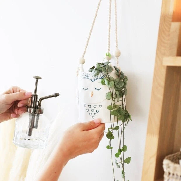 Hanging Ceramic Owl Planter Pot 4 Hanging Ceramic Owl Planter Pot - Image 2