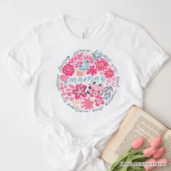 Inspiring Floral Mama T-Shirt, White, Black And Natural Boho Tee For Strong And Loving Mothers -Eds Plant Shop inspiring floral mama t shirt white black and natural boho tee for strong and loving mothers 554535