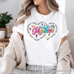 Inspiring Words For Mothers Heart T-Shirt, White Colorful Tee For Strong Women 11 Inspiring Words For Mothers Heart T-Shirt, White Colorful Tee For Strong Women -Eds Plant Shop inspiring words for mothers heart t shirt white colorful tee for strong women 107942