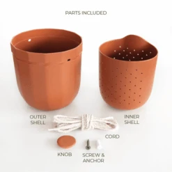Leak-Free Hanging Planter In Terra Cotta – Modern 360° Drainage Indoor Pot -Eds Plant Shop leak free hanging planter in terra cotta modern 3600 drainage indoor pot 655970