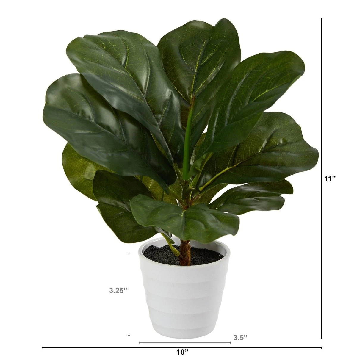 Lifelike 11-in Faux Fiddle Leaf Fig – Perfect Indoor Greenery 4 Lifelike 11-in Faux Fiddle Leaf Fig – Perfect Indoor Greenery - Image 2