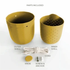 Loop Hanging Planter – Mustard | Self-Watering, Leak-Proof & Bold -Eds Plant Shop loop hanging planter mustard self watering leak proof bold 268534