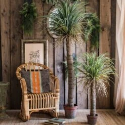 Moroccan Artificial Palm Tree In Pot | Handmade Silk Palm Tree For Indoor Decor