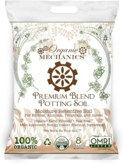Organic Mechanics Premium Blend Potting Soil - Peat-Free (8 Dry Quarts)