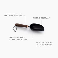 Barebones Oversized Garden Scoop With Walnut Handle -Eds Plant Shop oversized garden scoop with walnut handle 325196