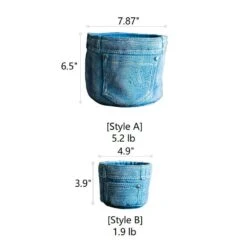 Pants For Plants – Blue Jeans Cement Planter With Drainage Hole -Eds Plant Shop pants for plants blue jeans cement planter with drainage hole 574720