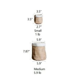 Paper Bag Style Concrete Garden Planter With Drainage – 3 Sizes -Eds Plant Shop paper bag style concrete garden planter with drainage 3 sizes 511892