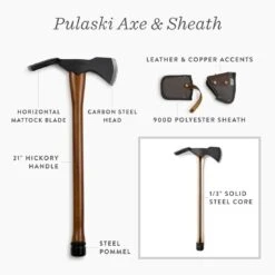Barebones Pulaski Axe With Canvas Sheath -Eds Plant Shop pulaski axe with canvas sheath 176948