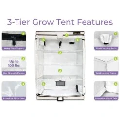Seeds & Starts 3-Tier Walden White LED Grow Tent Kit -Eds Plant Shop seeds starts 3 tier walden white led grow tent kit 600548