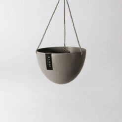 8" Upcycled Hanging Planters -Eds Plant Shop signature stone hanging planter pot 8 inch round bottom 412402