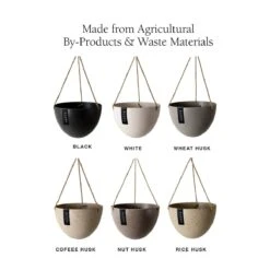 8" Upcycled Hanging Planters -Eds Plant Shop signature stone hanging planter pot 8 inch round bottom 904020
