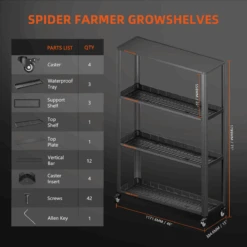 Spider Farmer 3 Tier Metal Plant Stand With Trays 20 Spider Farmer 3 Tier Metal Plant Stand With Trays -Eds Plant Shop spider farmer 3 tier metal plant stand with trays 210331