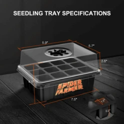 Spider Farmer Seed Starting Trays (4-Pack) | 12-Cell Trays With Domes For Optimal Germination -Eds Plant Shop spider farmer seed starting trays 4 pack 12 cell trays with domes for optimal germination 680842
