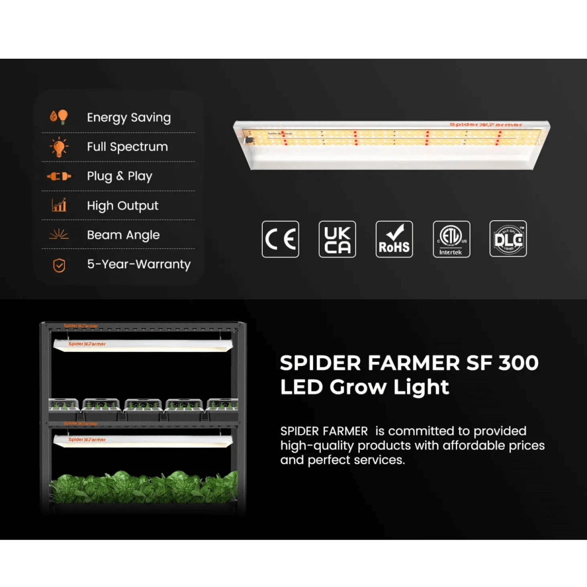 Spider Farmer SF300 33W LED Veg Grow Light 12 Spider Farmer SF300 33W LED Veg Grow Light - Image 10