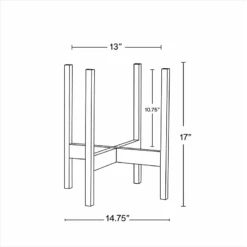 Square-Leg Mahogany Plant Stand — Adjustable Height, Indoor/Outdoor -Eds Plant Shop square leg mahogany plant stand adjustable height indooroutdoor 1355397
