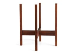 Square-Leg Mahogany Plant Stand — Adjustable Height, Indoor/Outdoor -Eds Plant Shop square leg mahogany plant stand adjustable height indooroutdoor 4476053