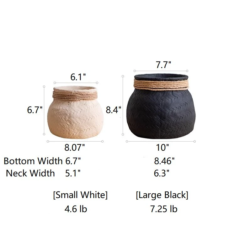 Woven Cement Planter With Rope Accent 15 Woven Cement Planter With Rope Accent - Image 13