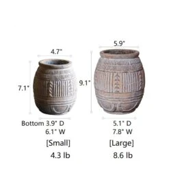 Yukun Tribal Design Stoneware Planter - Various Sizes -Eds Plant Shop yukun tribal design stoneware planter various sizes 836962
